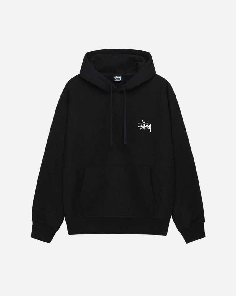 Black Stüssy Basic Hoodie | USA ENILYO370