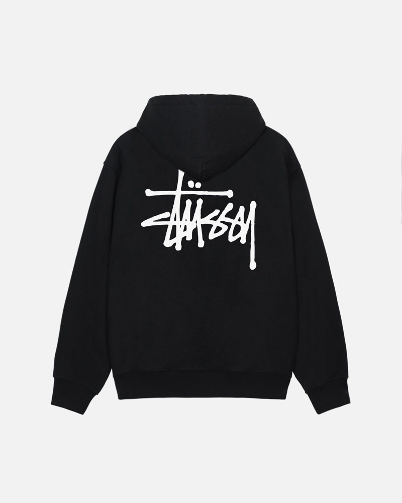 Black Stüssy Basic Hoodie | USA ENILYO370