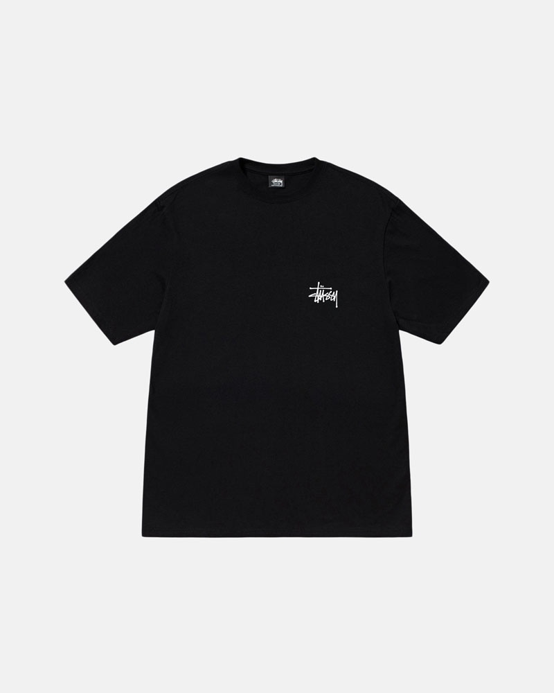 Black Stüssy Basic T-Shirts | USA UHDJGS549