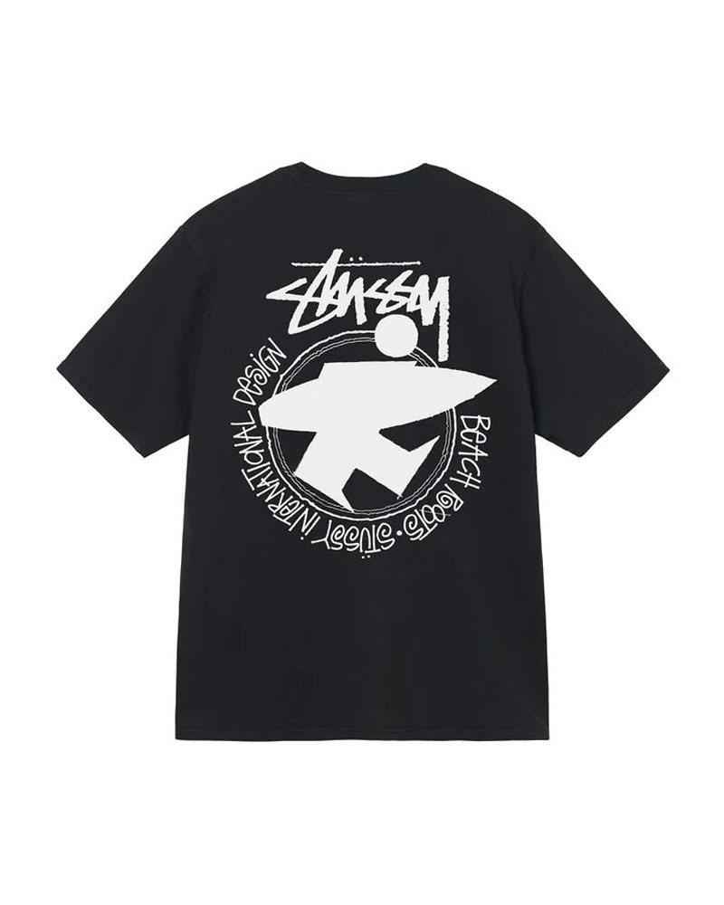 Black Stüssy Beach Roots Pigment Dyed T-Shirts | USA TNKGRM731