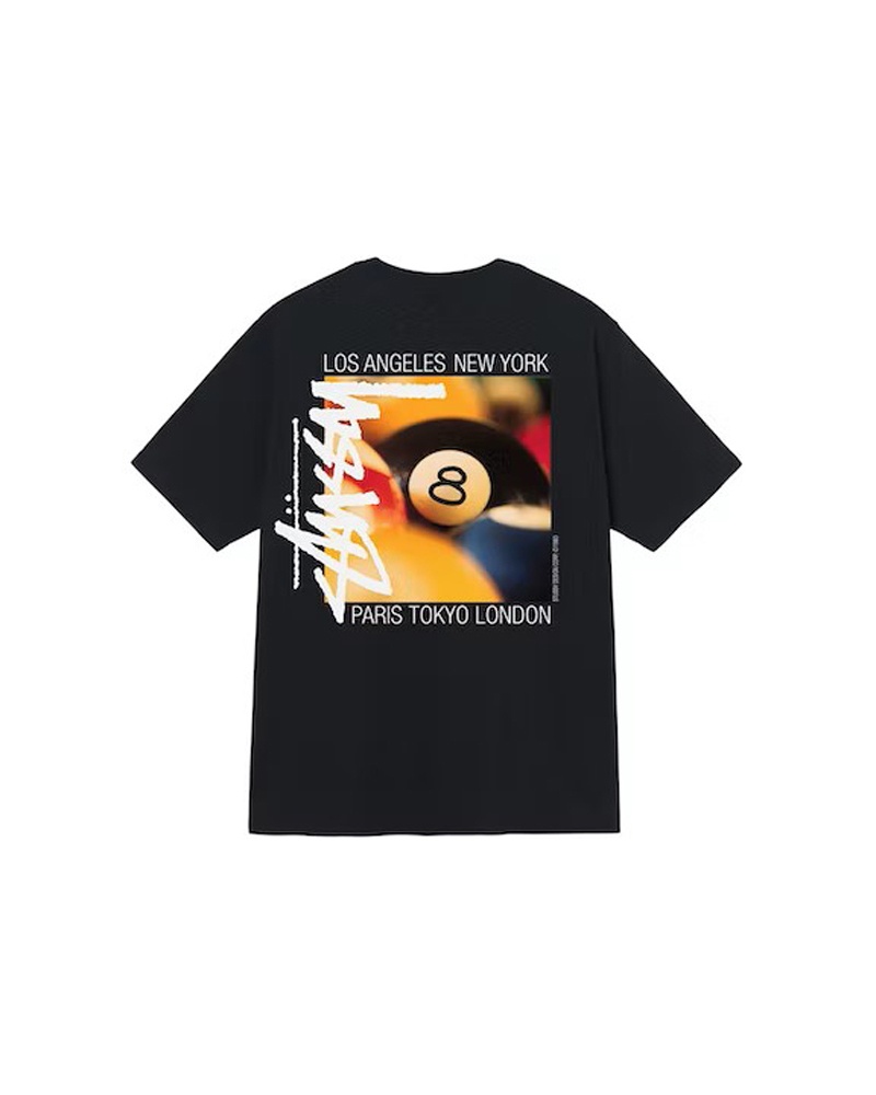 Black Stüssy Billiards T-Shirts | USA ZNOLQX695