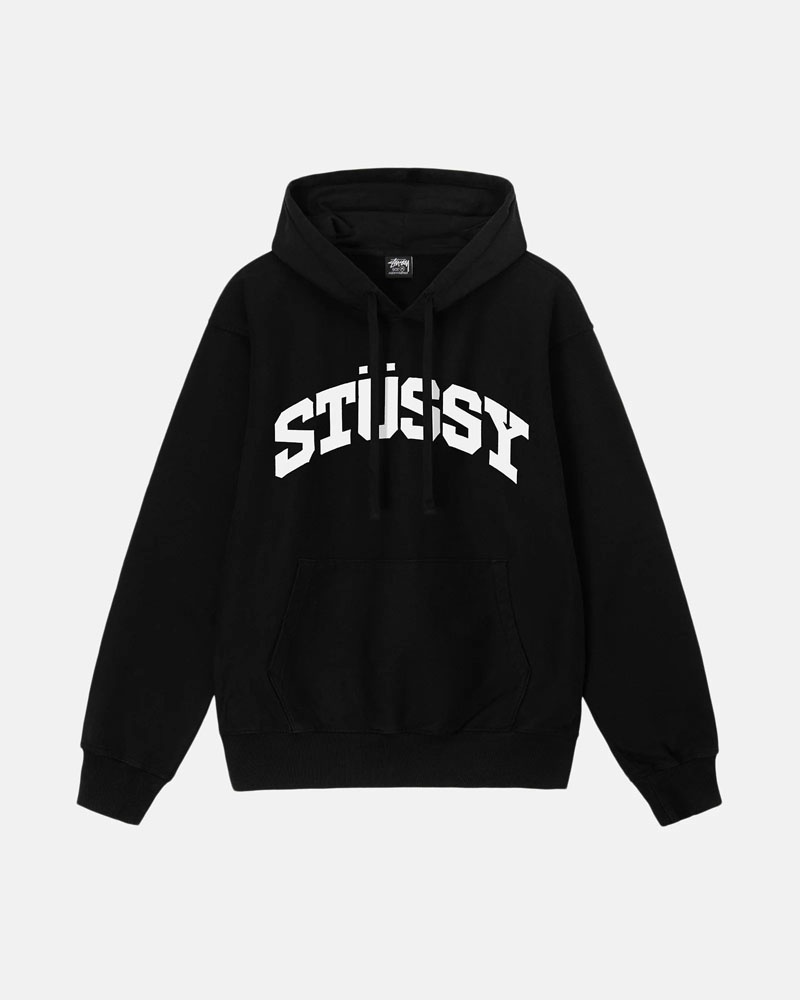 Black Stüssy Block Sport Pigment Dyed Hoodie | USA DRYMKZ613