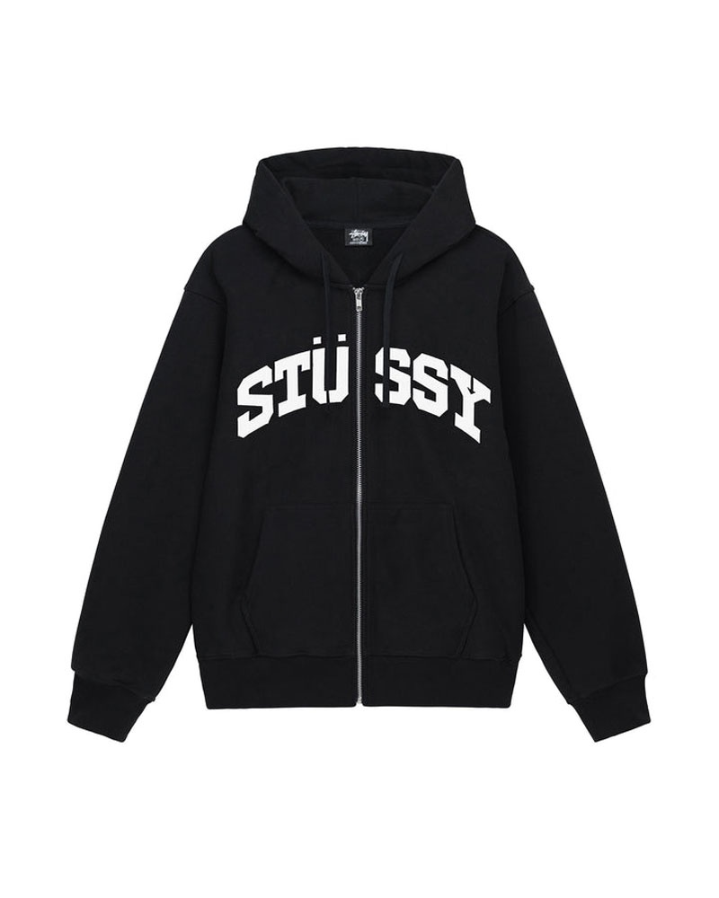 Black Stüssy Block Sport Zip Hoodie | USA VIOYCP475