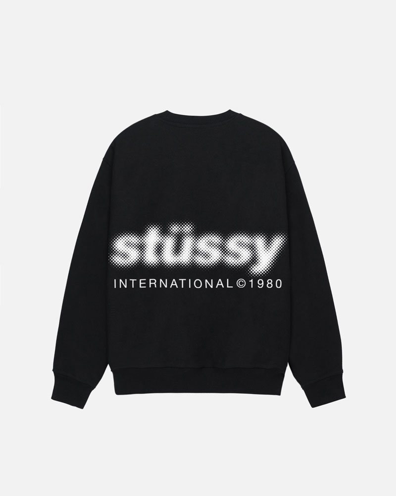 Black Stüssy Blur Crew Sweatshirt | USA MUHTZE345