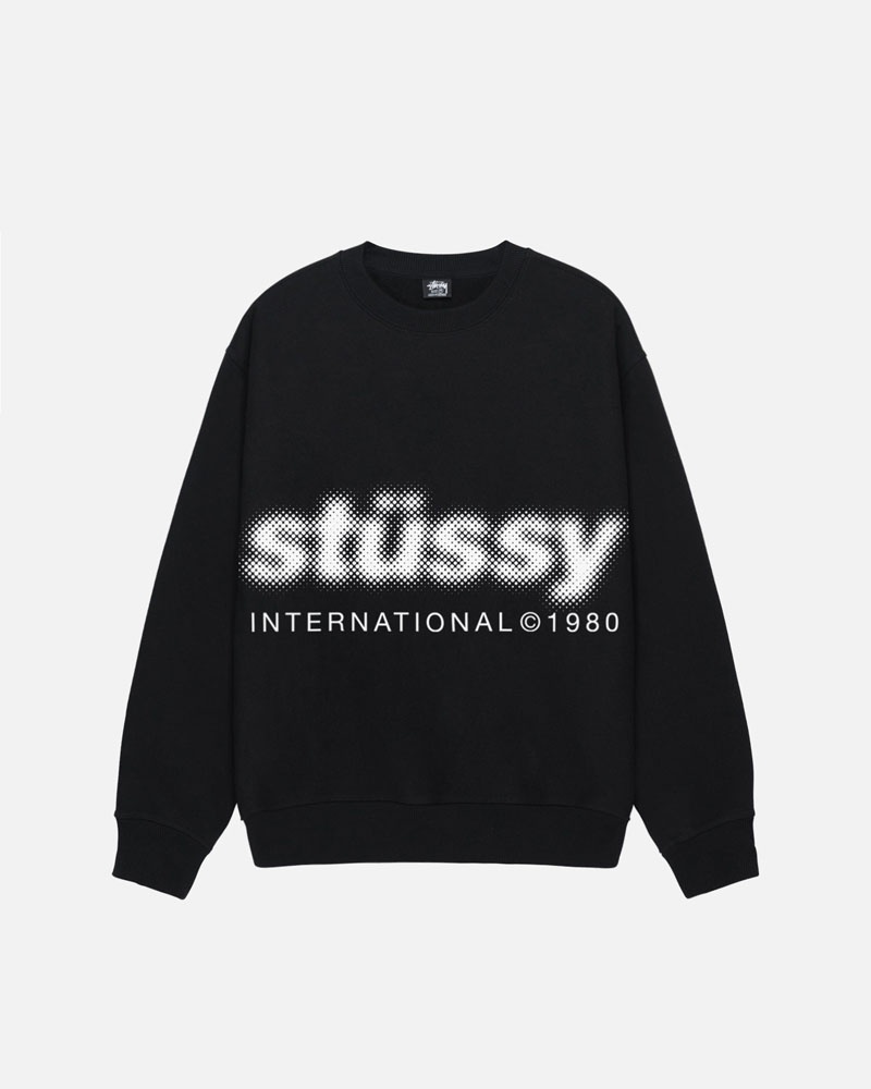 Black Stüssy Blur Crew Sweatshirt | USA MUHTZE345