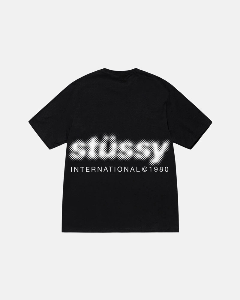 Black Stüssy Blur T-Shirts | USA AKNWBL023