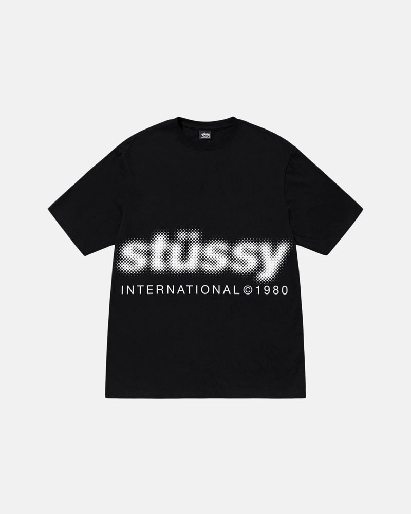 Black Stüssy Blur T-Shirts | USA AKNWBL023