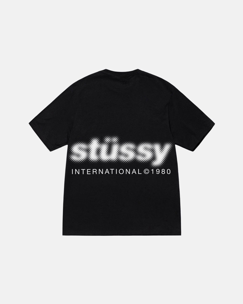 Black Stüssy Blur T-Shirts | USA OBTHYK561