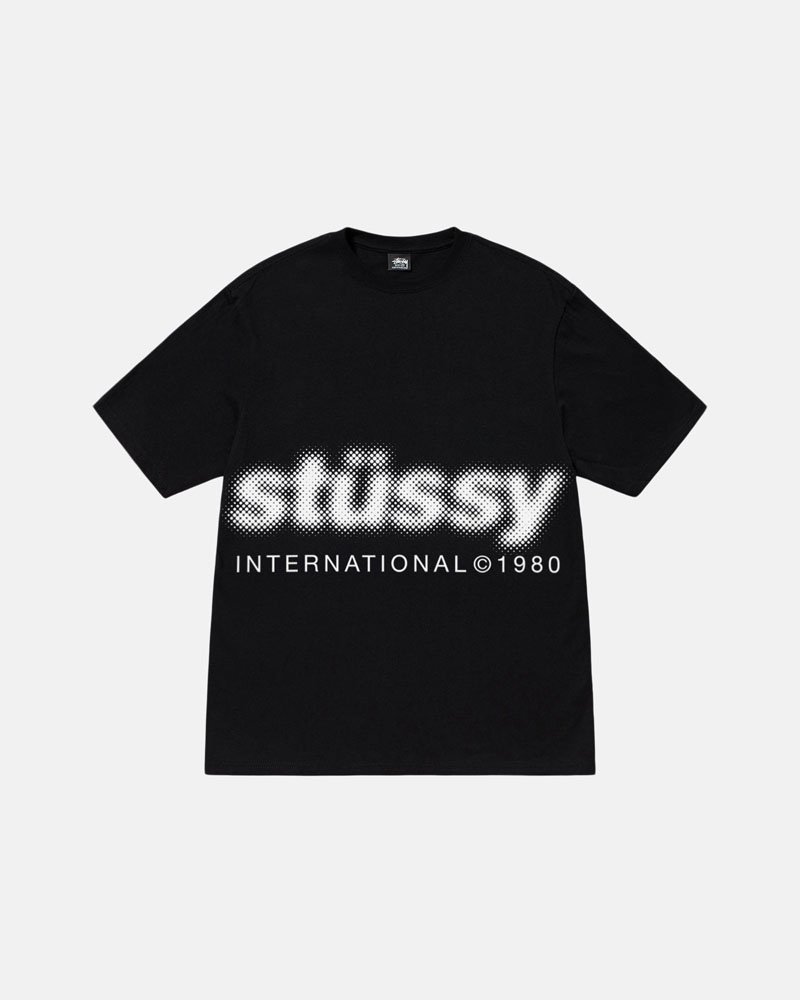 Black Stüssy Blur T-Shirts | USA OBTHYK561