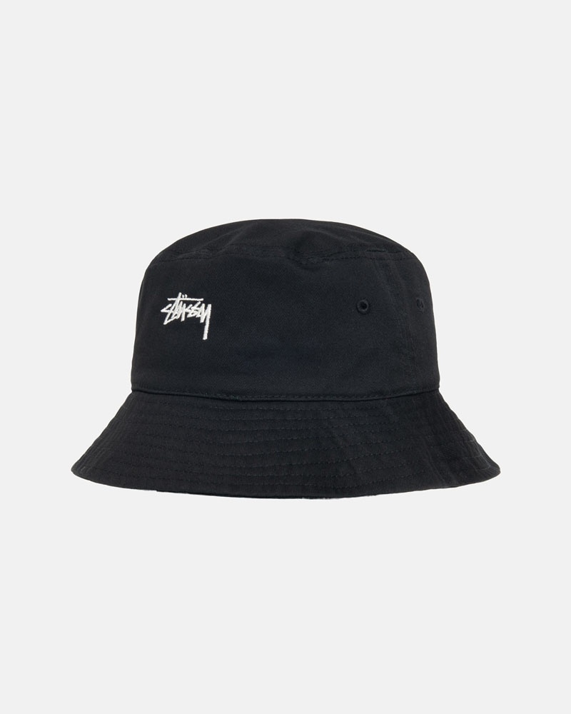 Black Stüssy Bucket Stock Hats | USA PYRXSQ836