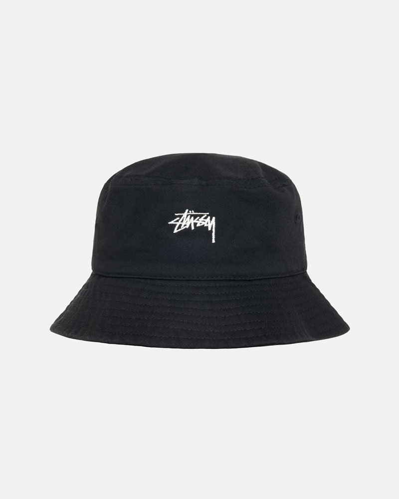 Black Stüssy Bucket Stock Hats | USA PYRXSQ836