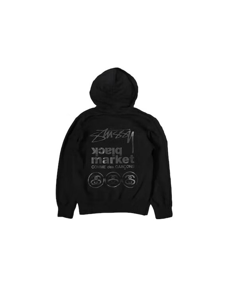 Black Stüssy CDG Market X Hoodie | USA XRQJAH980