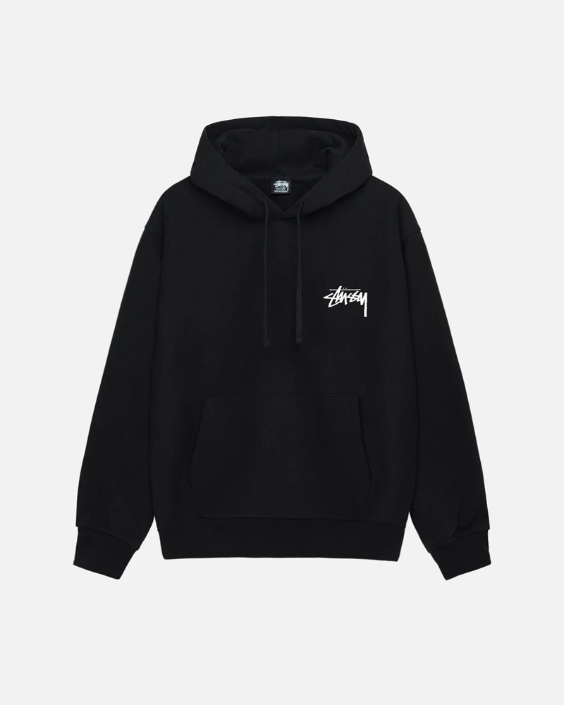 Black Stüssy Classic Dot Hoodie | USA TQMBVF634