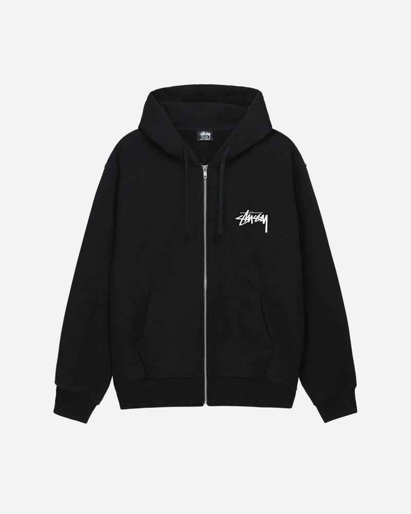 Black Stüssy Classic Dot Zip Hoodie | USA YJPVXI821