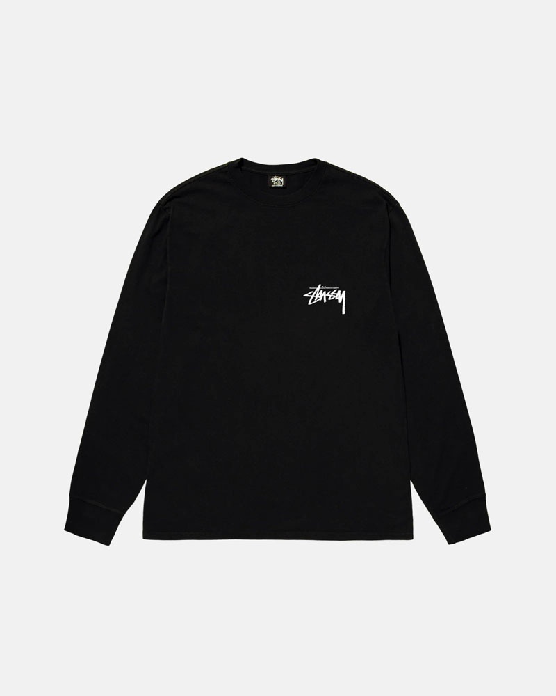 Black Stüssy Classroom LS T-Shirts | USA IVDEJB513