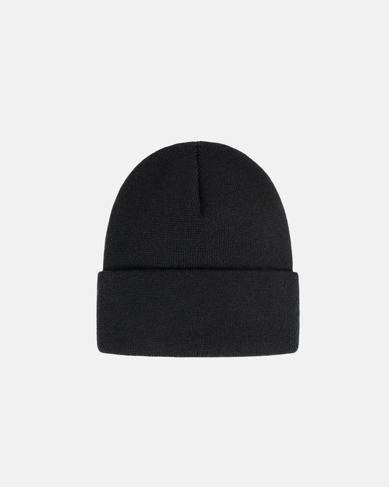 Black Stüssy Cuff Stock Beanie | USA WIJHYS237