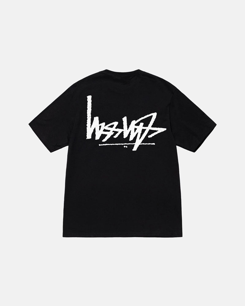 Black Stüssy Flipped T-Shirts | USA LKIAVN538