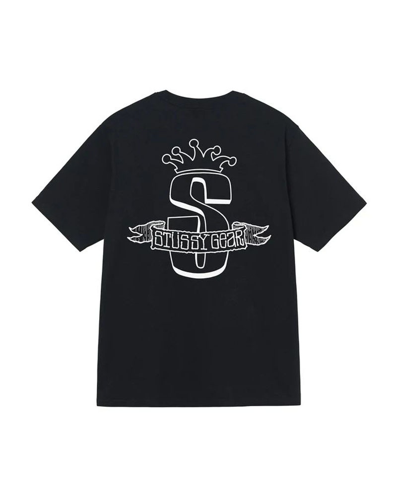 Black Stüssy Gear Banner T-Shirts | USA MTXHAC670