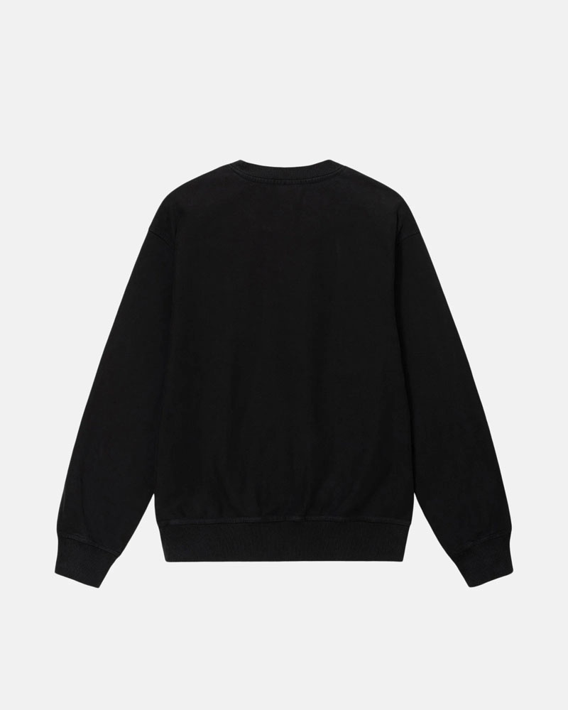 Black Stüssy Glamour Pigment Dyed Crew Sweatshirt | USA TNAJCZ759