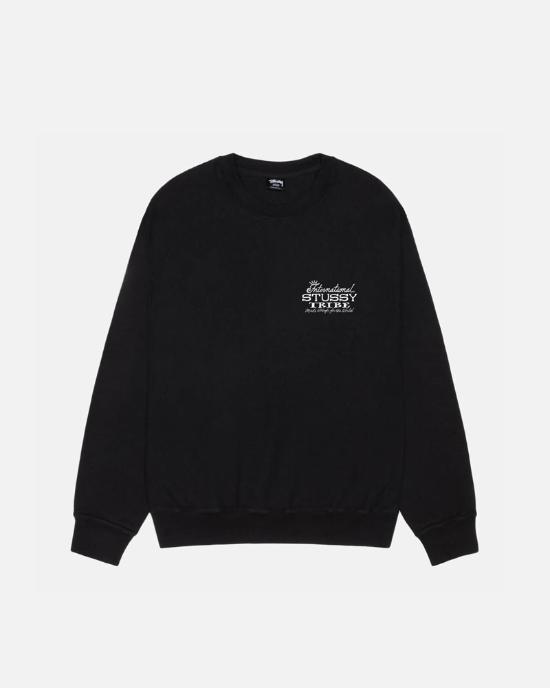 Black Stüssy IST Crew Pigment Dyed Sweatshirt | USA ICKJAL190