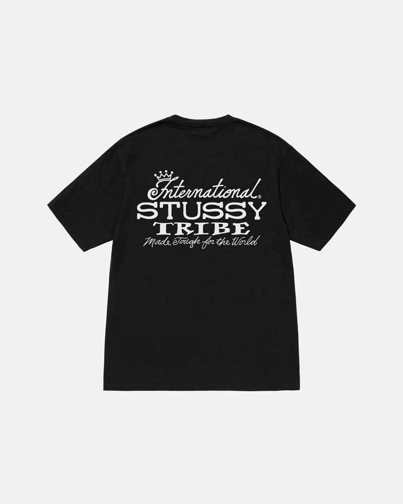 Black Stüssy IST Pigment Dyed T-Shirts | USA QXFATK768