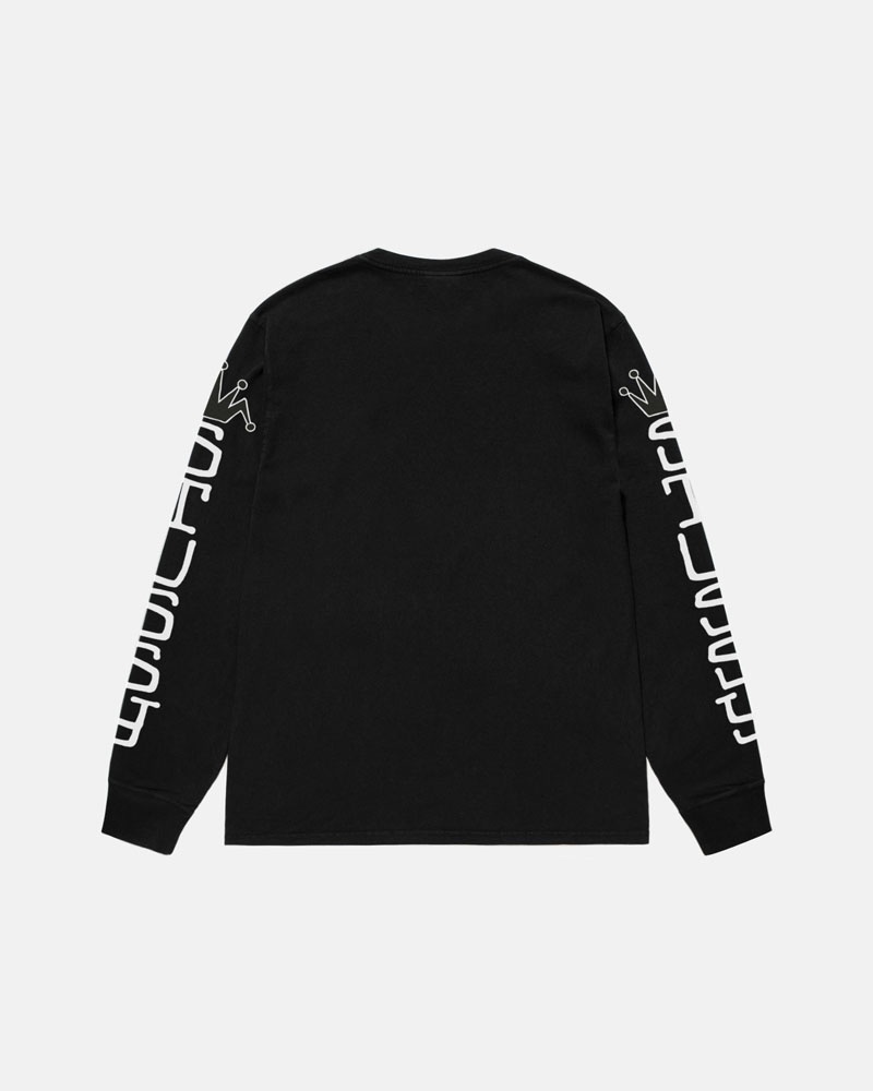 Black Stüssy Jumbo LS Pigment Dyed T-Shirts | USA KJOPAW642