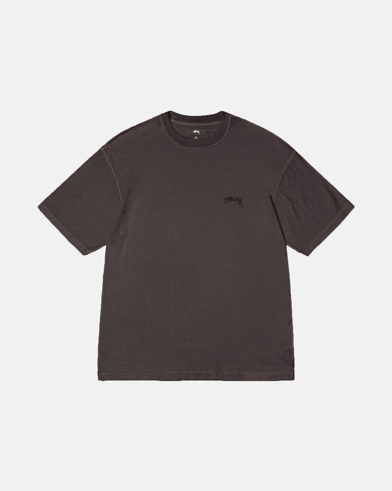 Black Stüssy Lazy T-Shirts | USA VUYLEC849