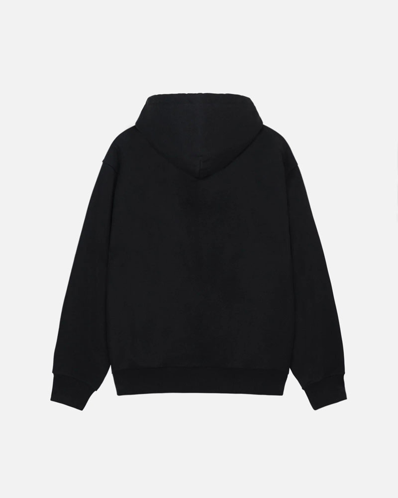 Black Stüssy Letterman Hoodie | USA FZODWU596