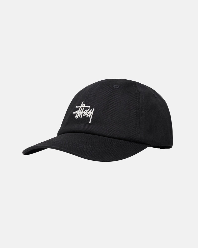 Black Stüssy Low Pro Basic Stock Strapback Caps | USA ITSLHM316