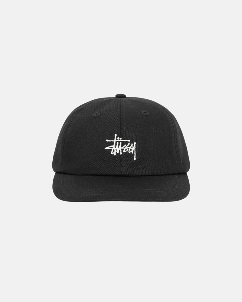 Black Stüssy Low Pro Basic Stock Strapback Caps | USA ITSLHM316