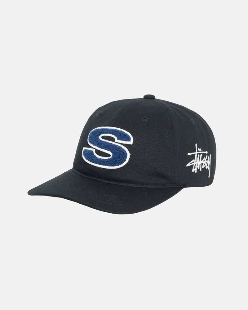 Black Stüssy Low Pro Chenille S Snapback Caps | USA ANEKVP840