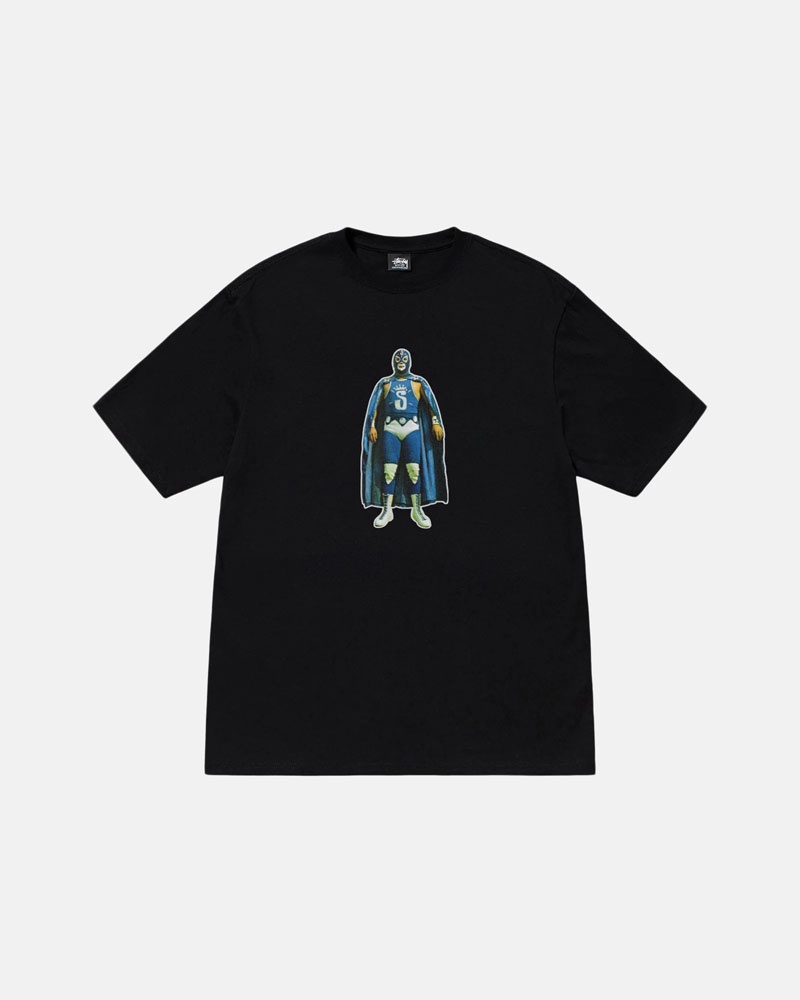 Black Stüssy Lucha T-Shirts | USA BYOALP406