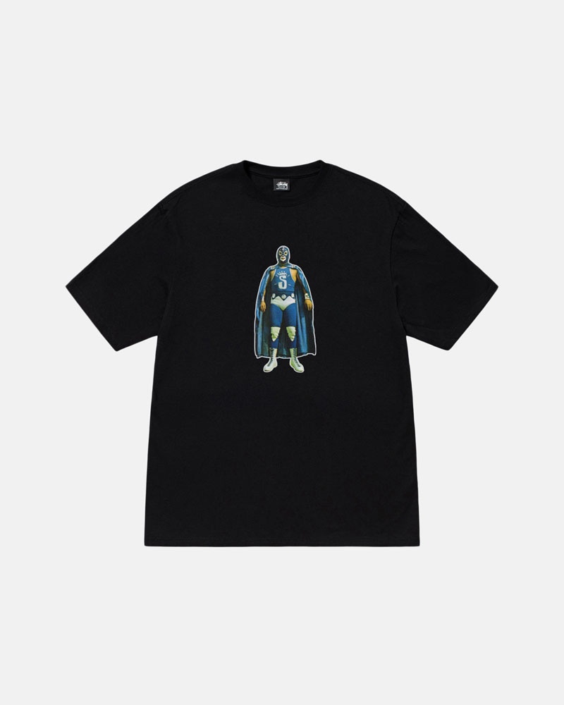 Black Stüssy Lucha T-Shirts | USA RPNXZG574