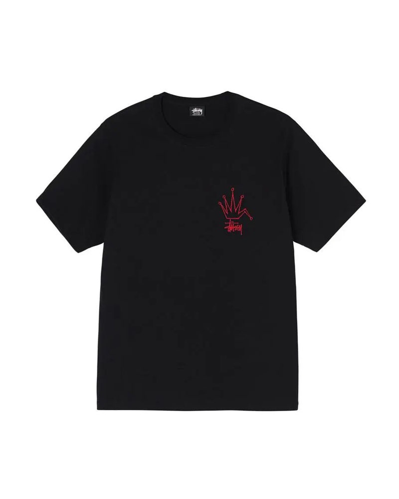 Black Stüssy Mens Broken Crown T-Shirts | USA VMYUTO601