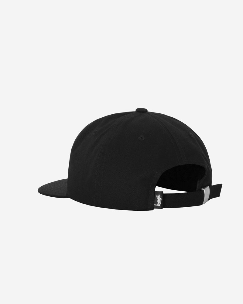 Black Stüssy Mid-Depth Basic Strapback Caps | USA HZLSCB903