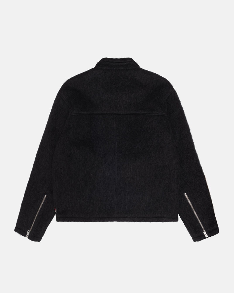 Black Stüssy Mohair Club Jacket | USA JBFDPS803