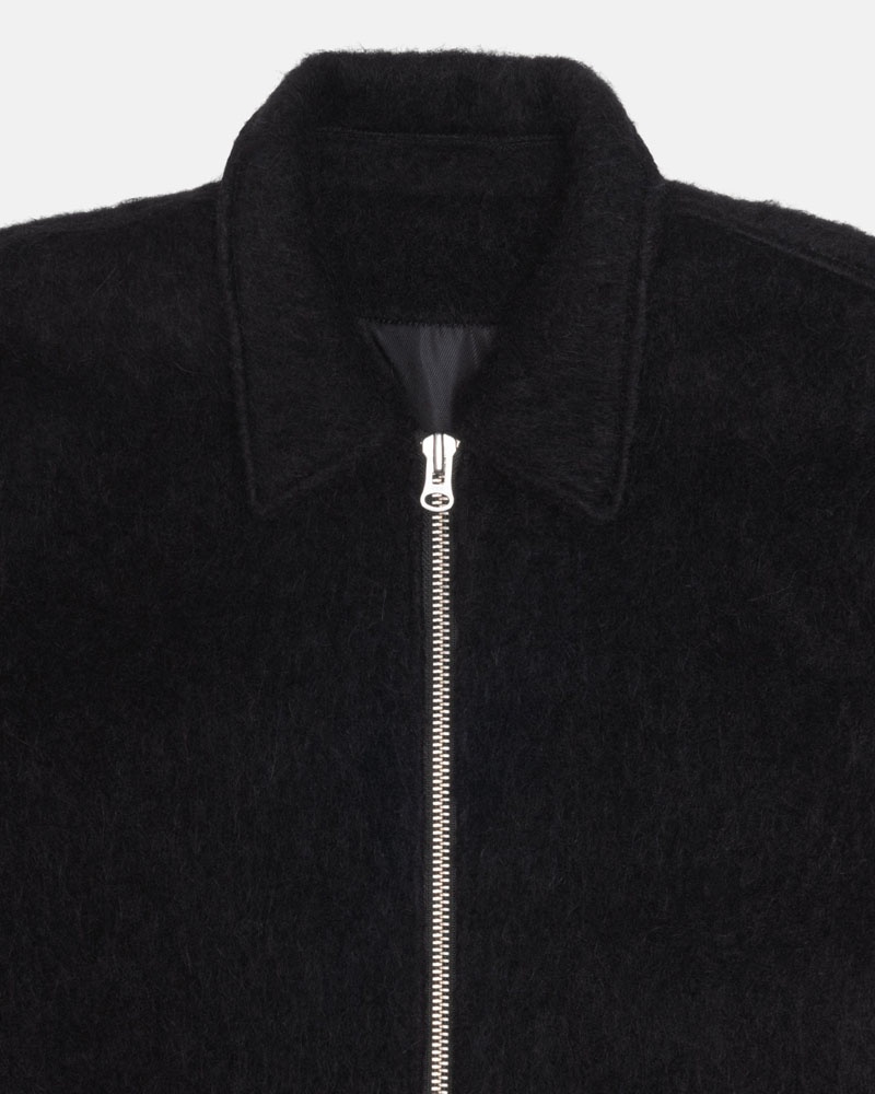 Black Stüssy Mohair Club Jacket | USA JBFDPS803