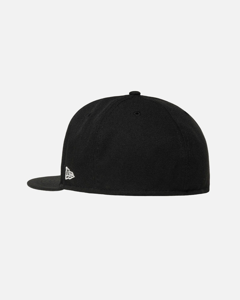 Black Stüssy New Era 59Fifty Curly S Caps | USA GFDRMY952