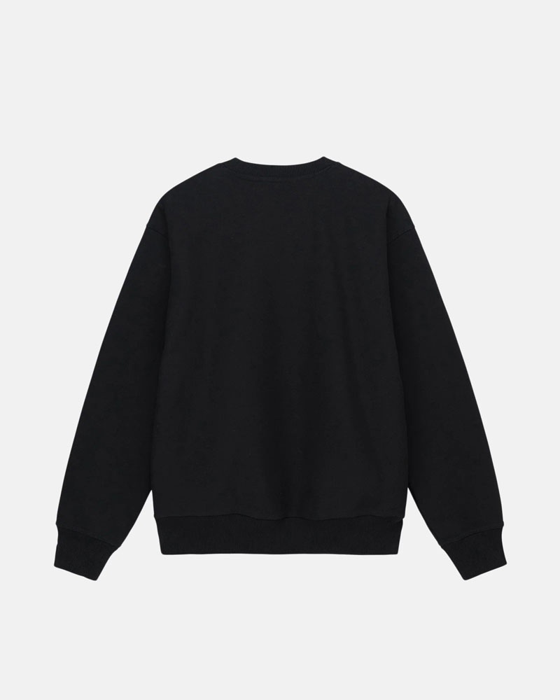 Black Stüssy No.4 Crew Sweatshirt | USA LEBKZA369