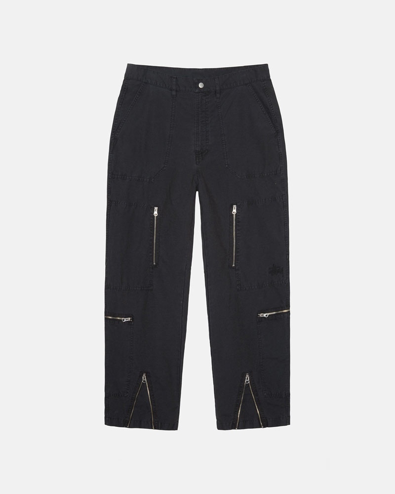 Black Stüssy Nyco Flight Pants | USA RFSLUC253