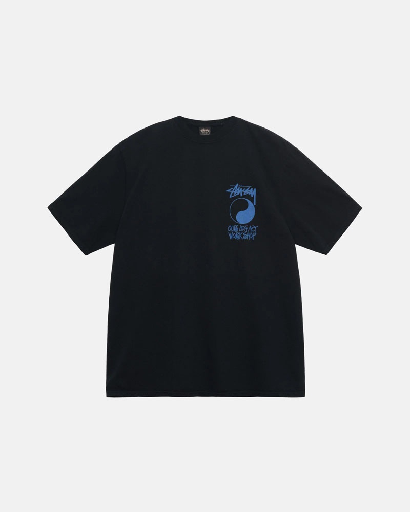 Black Stüssy Our Legacy Frame Pigment Dyed T-Shirts | USA KPLIAD974