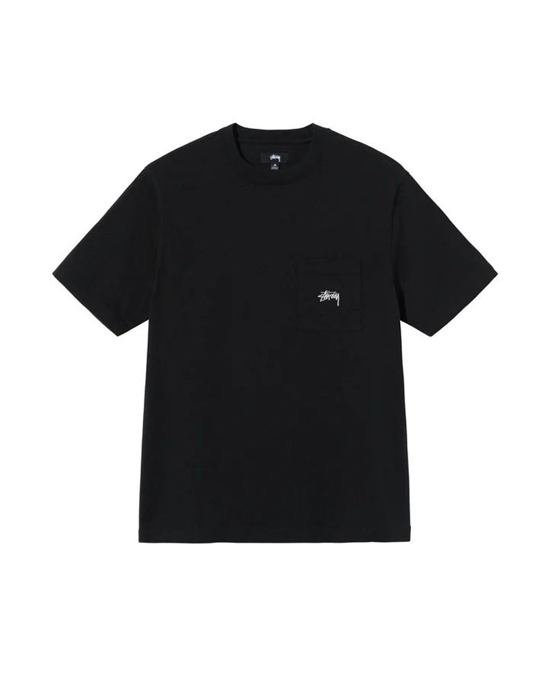 Black Stüssy Overdyed SS Pocket Crew T-Shirts | USA DYGJTW092