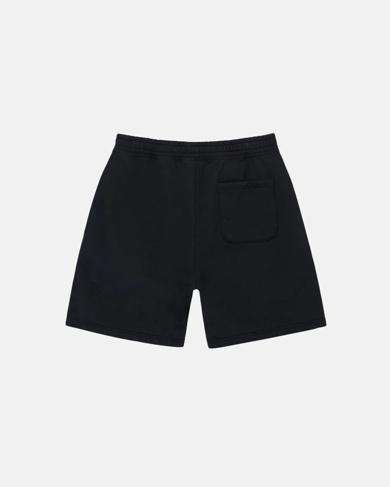 Black Stüssy Overdyed Stock Logo Sweat Shorts | USA HEQBJG467