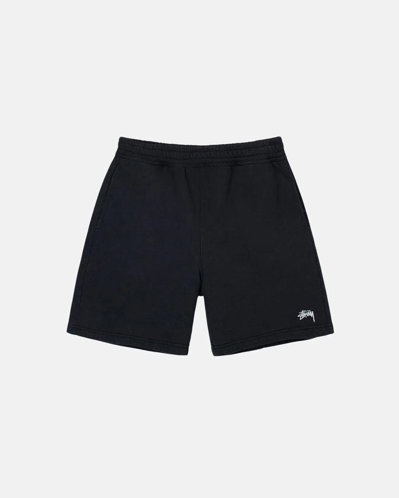 Black Stüssy Overdyed Stock Logo Sweat Shorts | USA HEQBJG467