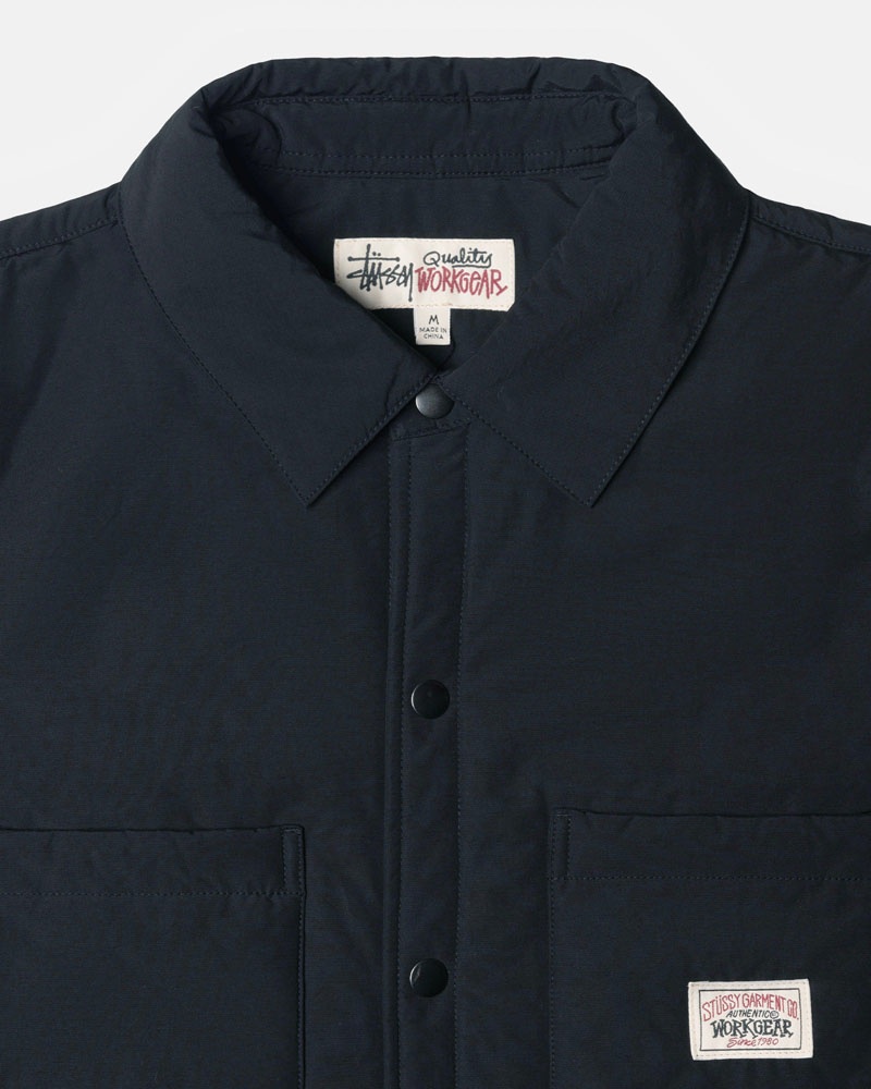 Black Stüssy Padded Tech Over Shirts | USA DKOCTG348