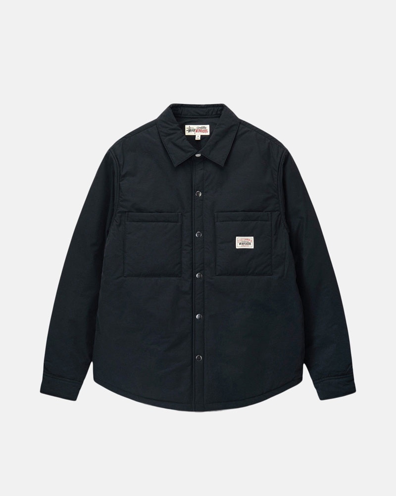 Black Stüssy Padded Tech Over Shirts | USA DKOCTG348