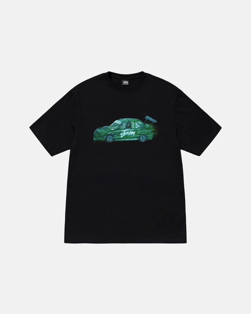 Black Stüssy Racecar T-Shirts | USA RNKLEX326