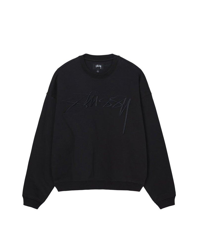 Black Stüssy Relaxed Smoothstock Crew Sweatshirt | USA FMDCHI376