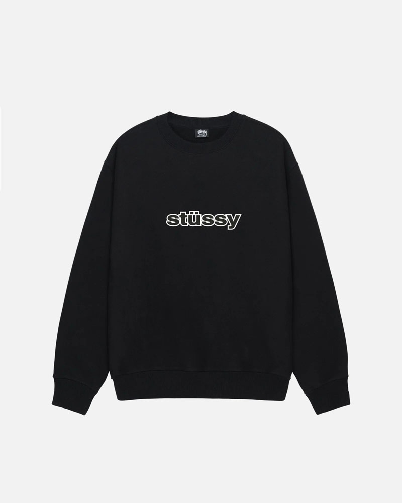 Black Stüssy SS-Link Crew Sweatshirt | USA HWPIUL461