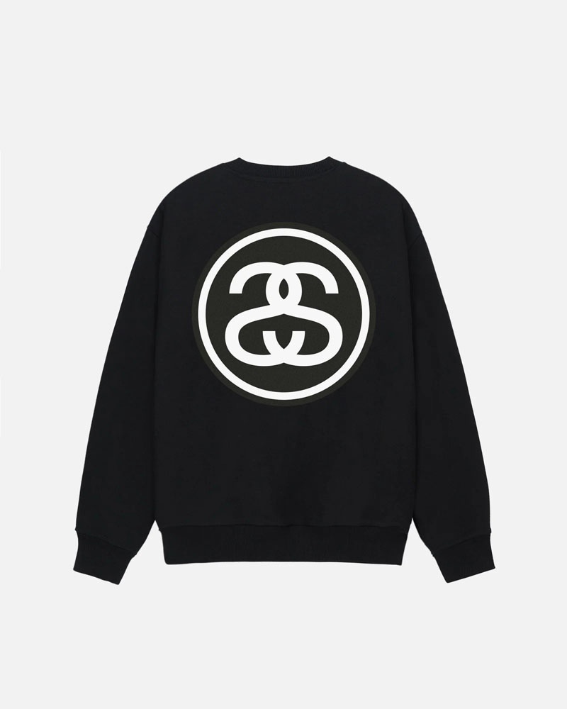 Black Stüssy SS-Link Crew Sweatshirt | USA HWPIUL461